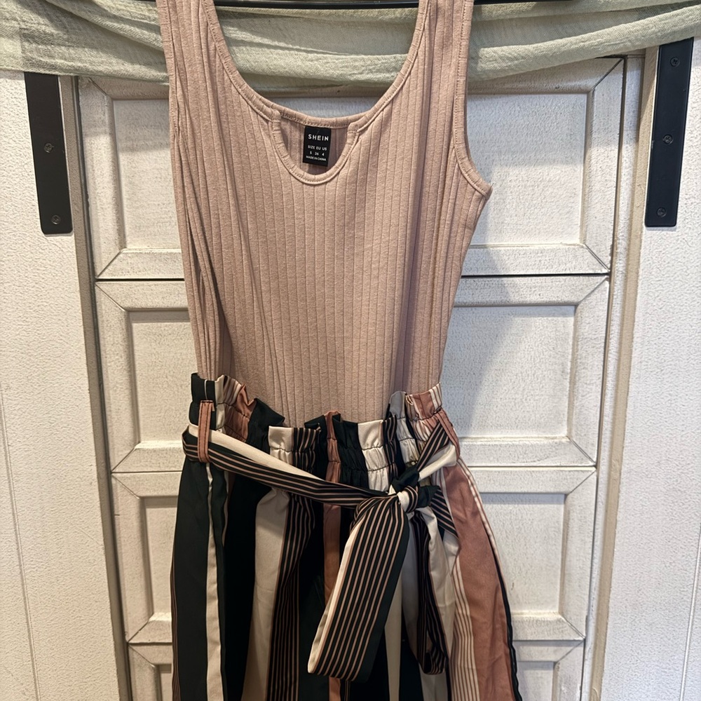 SHEIN Tan Ribbed romper